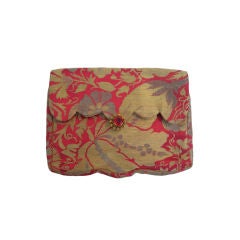French-Made Saks Fifth Avenue 1940s Brocade Clutch