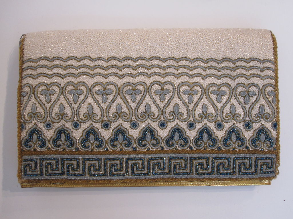 Harry Rosenfeld 40s Incredible Grecian-Inspired Beaded Clutch