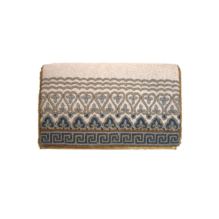 Harry Rosenfeld 40s Incredible Grecian-Inspired Beaded Clutch