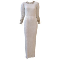 Mary McFadden Gorgeous Fortuny-Style Gown w/ Beaded Detail