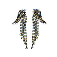 1950s Huge Hollywood Style Waterfall Aurora Borealis Earrings