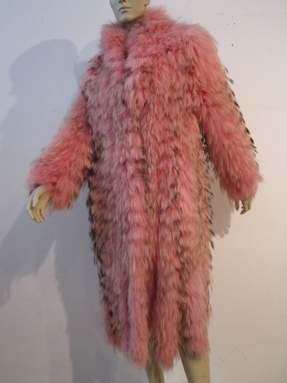 Women's Escada 2008 Incredible Pink and Tan Fox Coat with Tails!