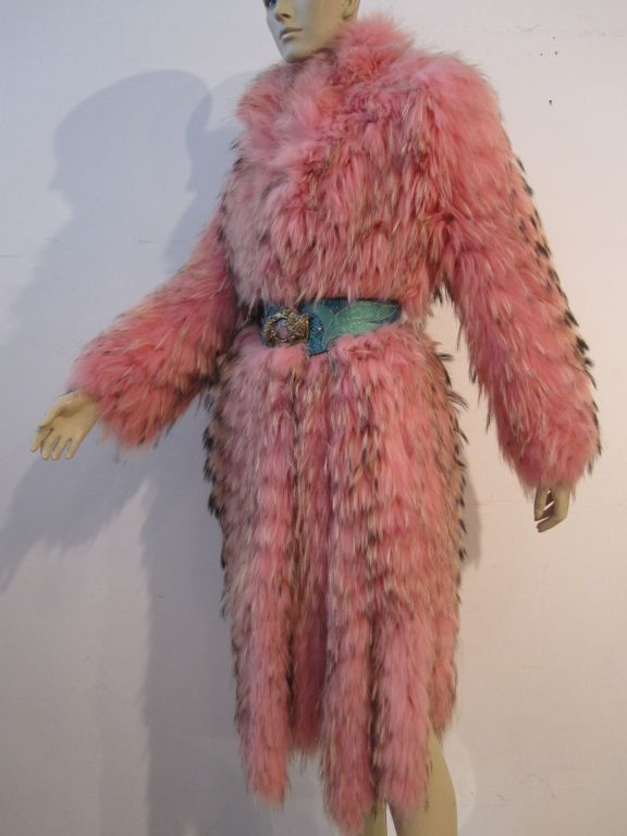 Escada 2008 Incredible Pink and Tan Fox Coat with Tails! 1