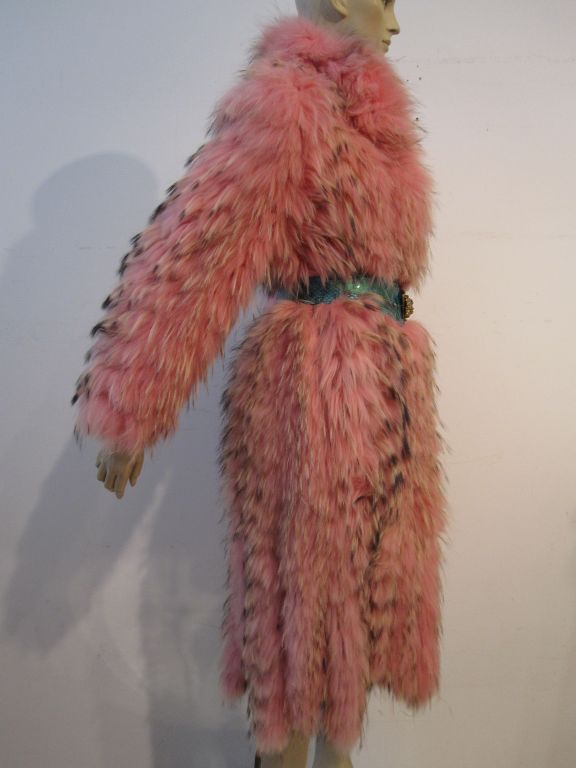 Escada 2008 Incredible Pink and Tan Fox Coat with Tails! 2