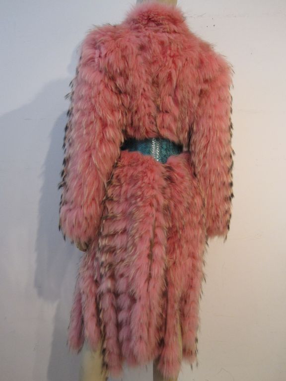 Escada 2008 Incredible Pink and Tan Fox Coat with Tails! 3