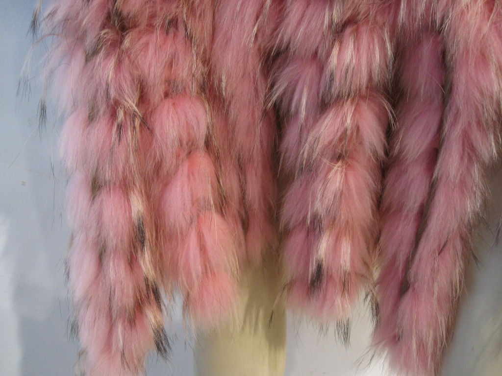 Escada 2008 Incredible Pink and Tan Fox Coat with Tails! 4