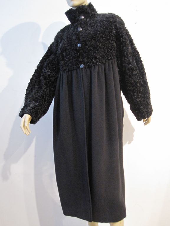 Women's Fendi Ribbon and Chenille  Embellished Wool Smock Coat