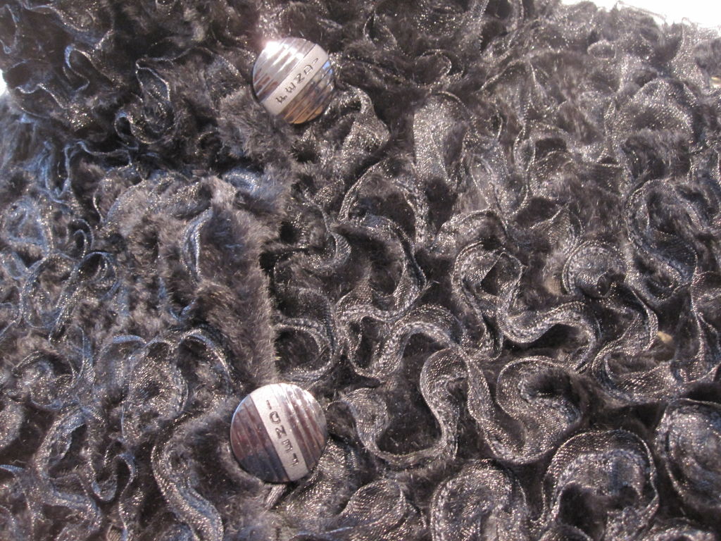 Fendi Ribbon and Chenille  Embellished Wool Smock Coat 3
