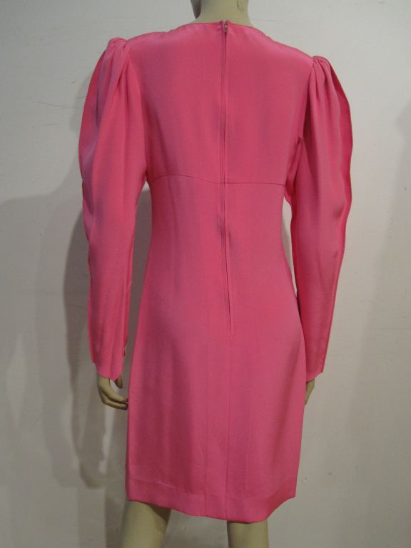 Women's Tarquin Ebker Pink Crepe Cocktail Dress w/ Empire Style