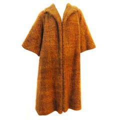 Lilli Ann Early 60s Sienna Tweed Trapeze Coat