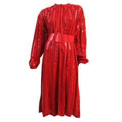 70s Silk Knit and Whipsnake Jacket in Vibrant Crimson!