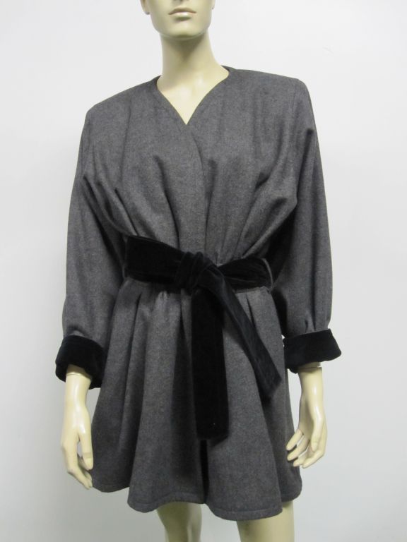 Yves Saint Laurent Russian Collection Charcoal Coat at 1stdibs
