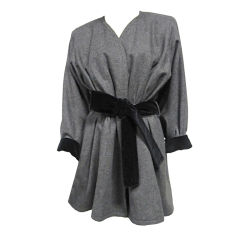 Retro Yves Saint Laurent Russian Collection Charcoal Coat