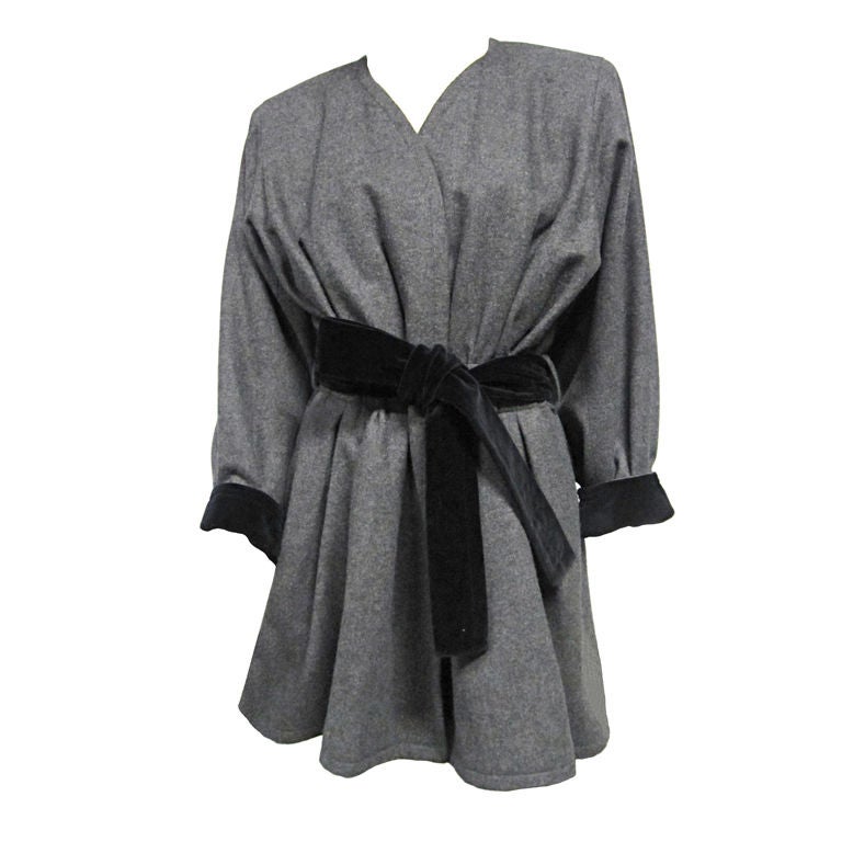 Yves Saint Laurent Russian Collection Charcoal Coat at 1stdibs