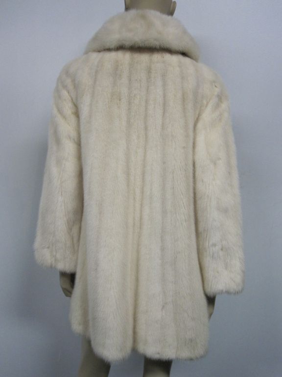 50s Ivory White Mink Car Coat 1