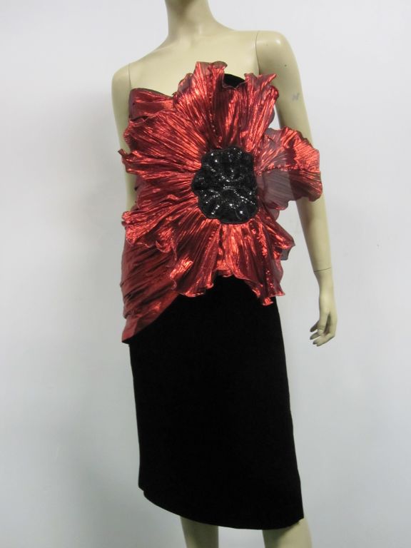 Eugene Alexander 80s strapless lamé party dress originally sold at Neiman Marcus. Size 6