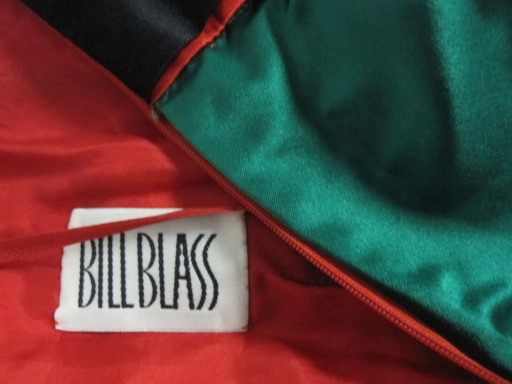 Bill Blass Silk Satin 80s Gown 2