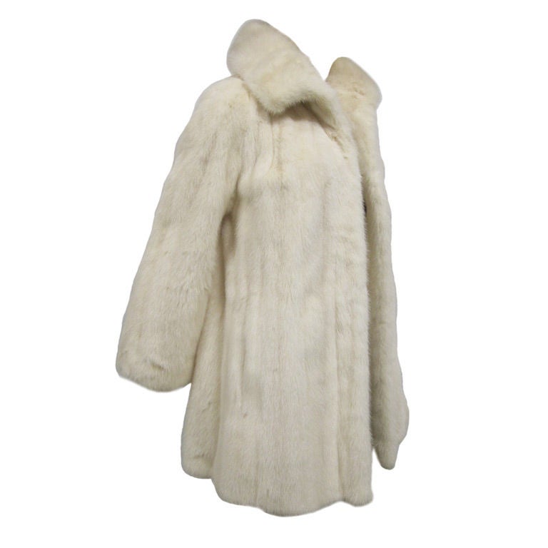 50s Ivory White Mink Car Coat