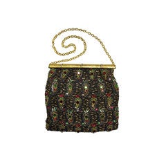 50s Couture Hand-Beaded Evening Bag with Indian Embellishment