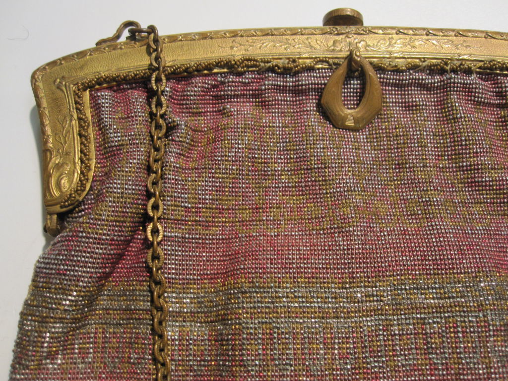 Women's 1920s French Art Deco Steel-Cut Beaded Evening Bag - Exquisite!