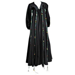 Zandra Rhodes Wool Felt Smock Coat w/ Bead Embellishment 10