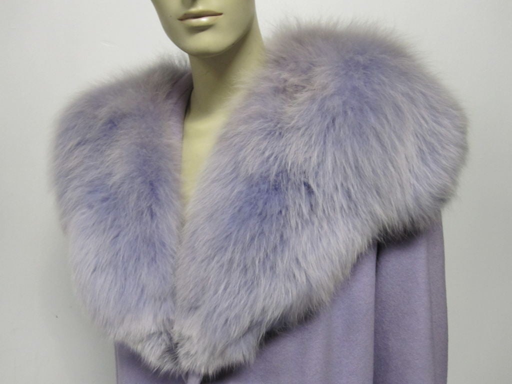 Incredible 50s Violet Coat w/ Huge Matching Fox Collar 4