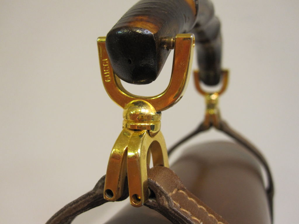 60s Gucci Leather Bag with Bamboo Handle 2