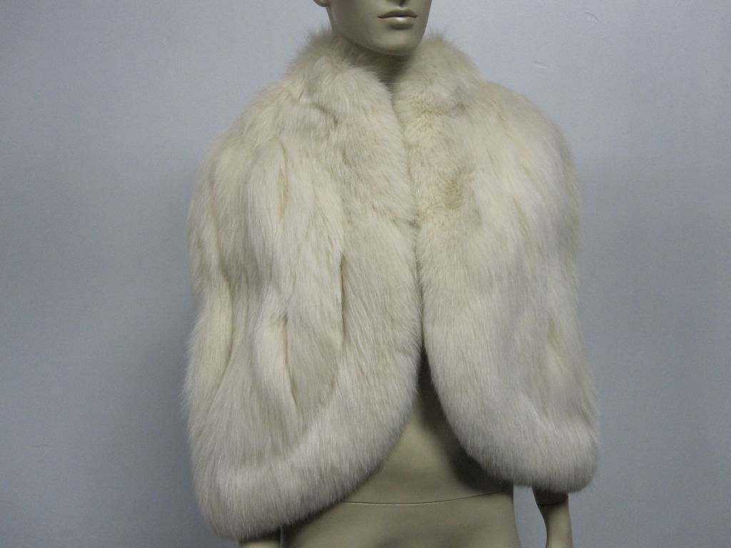 60s Arctic Fox Cape to Waist - Silk Lined