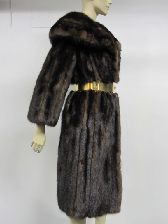 Black 60s Luxurious Barguzin Sable Coat with Shawl Collar