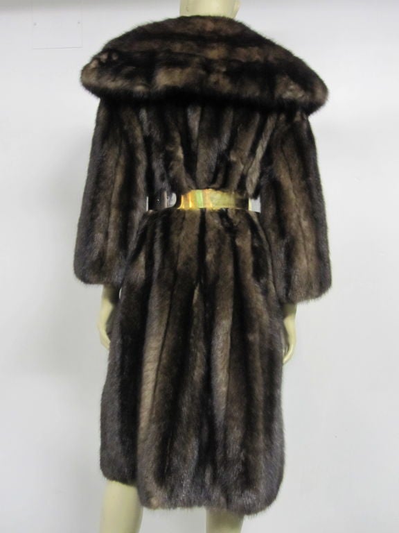 Women's 60s Luxurious Barguzin Sable Coat with Shawl Collar