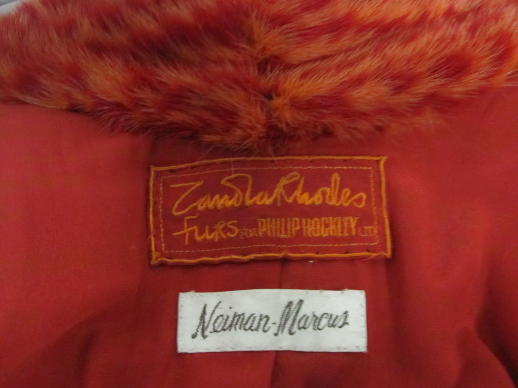 Wild Zandra Rhodes Designed Mink Coat in Pink Orange and Red! 3