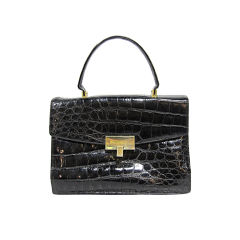 Retro Koret Structured 60s Alligator Handbag