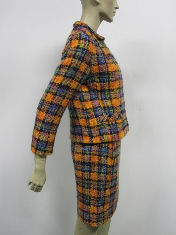 Women's Chanel Adaptation by Dan Millstein - 50s Plaid Tweed Suit