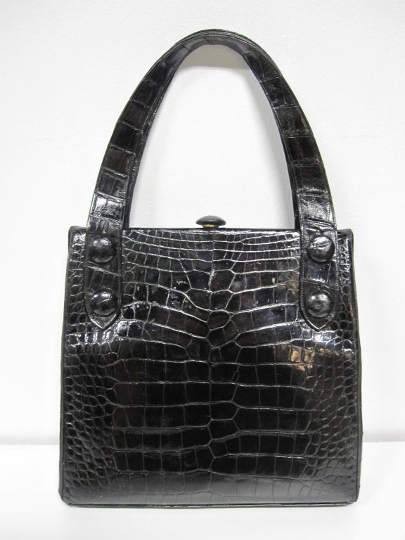 Women's Koret 50s Alligator Handbag with Red Leather Lining!