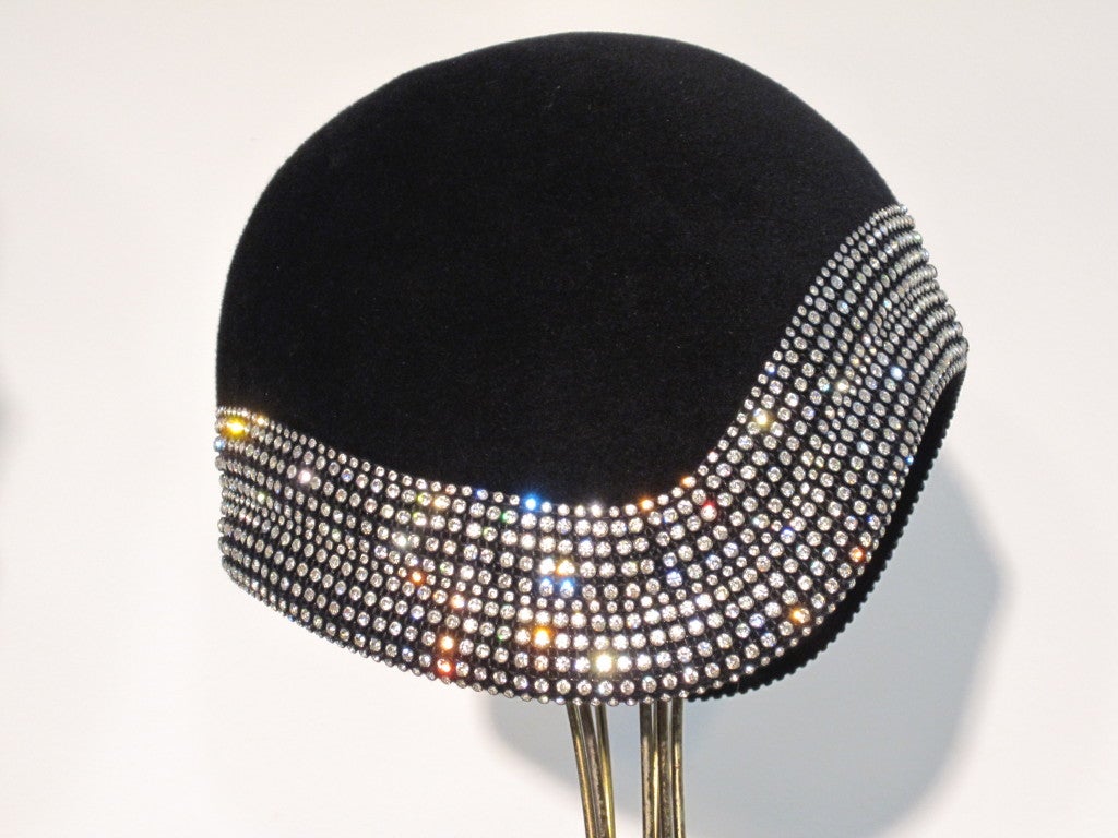Leslie James 60s-Does-20s Felt and Rhinestone Cloche 4