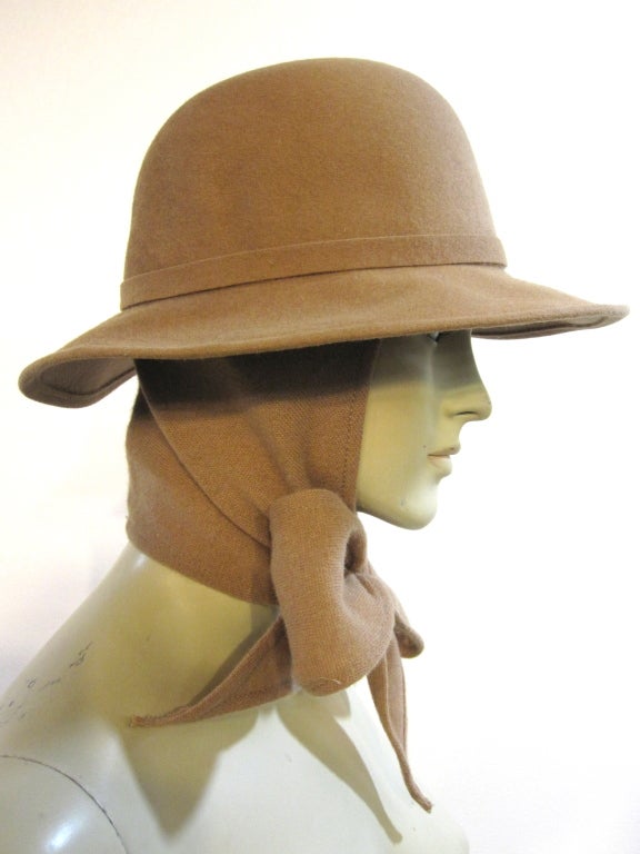Women's hat with scarf deals attached
