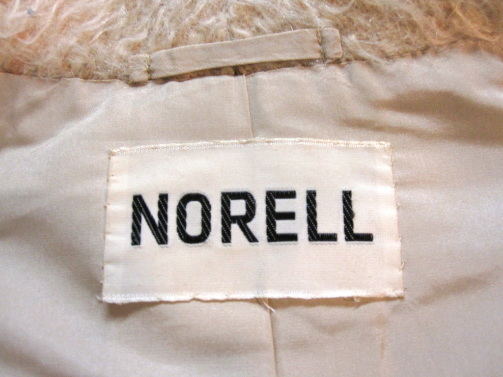 Norell 50s Mohair Tweed Belted Coat in Beige 4