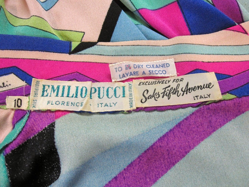 60s Emilio Pucci Jersey Maxi Dress in Spectacular Print 5