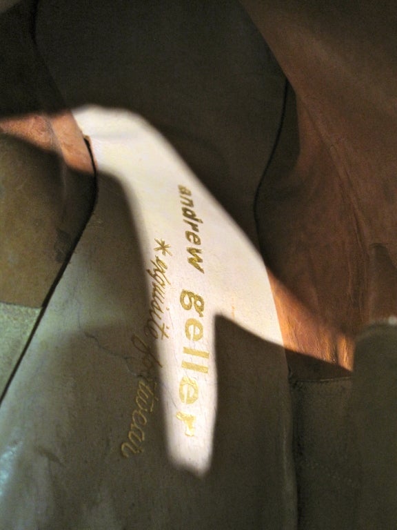Andrew Geller 50s Gold Metallic Leather Stiletto Bootie 2