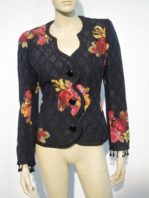 Amen Wardy amen wardy 80s floral brocade evening jacket with beading at 1stdibs Amen Wardy amen wardy 80s floral brocade evening jacket with beading at 1stdibs