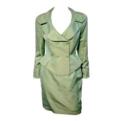Thierry Mugler Spring Green Skirt Suit with Curvaceous Tailoring