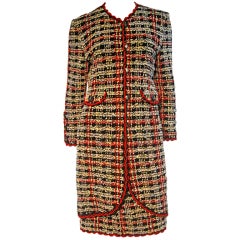Adolfo 70s Bouclé Knit Skirt Suit in the Chanel Style