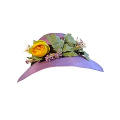 Irene of New York French Lavender Straw w/ Open Net Crown 10