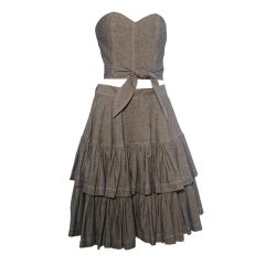 Patrick Kelly 2-Piece 80s Ruffled Skirt and Bustier Ensemble