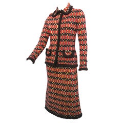 70s Adolfo Gorgeous Knit Suit with Yarn Fringe Trim! 11