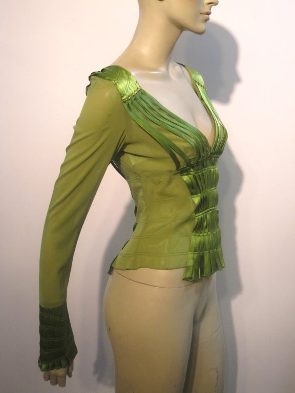 gucci green blouse