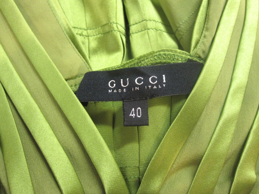 Gucci Peridot Green Chiffon and Satin Blouse 2