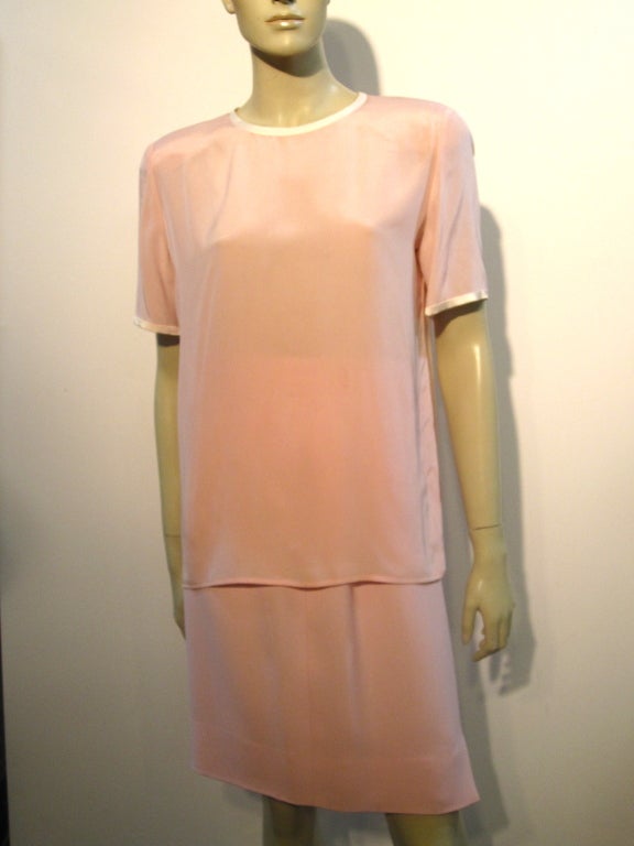 Valentino 2-Piece Pink Silk Tunic and Skirt