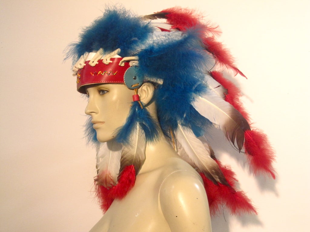 Women's or Men's Cherokee Indian Reservation Souvenir Feather Headress from 50s