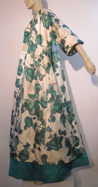 Scaasi 80s Silk Taffeta Gown w/ Elizabeth Arden Evening Coat 5